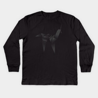 Origami Unicorn Kids Long Sleeve T-Shirt